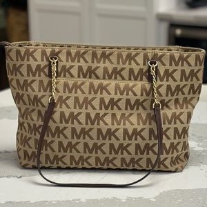 Michael Kors Monogram Brown/Tan Tote Bag